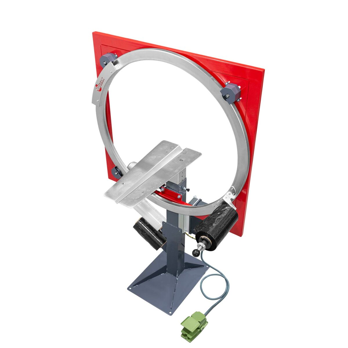 Univerzálny motorizovaný baliaci stroj OVINÁTOR pre balenie zásielok s max. uhlopriečkou 880 mm (WR1050M) alebo 1250 mm (WR1400M)